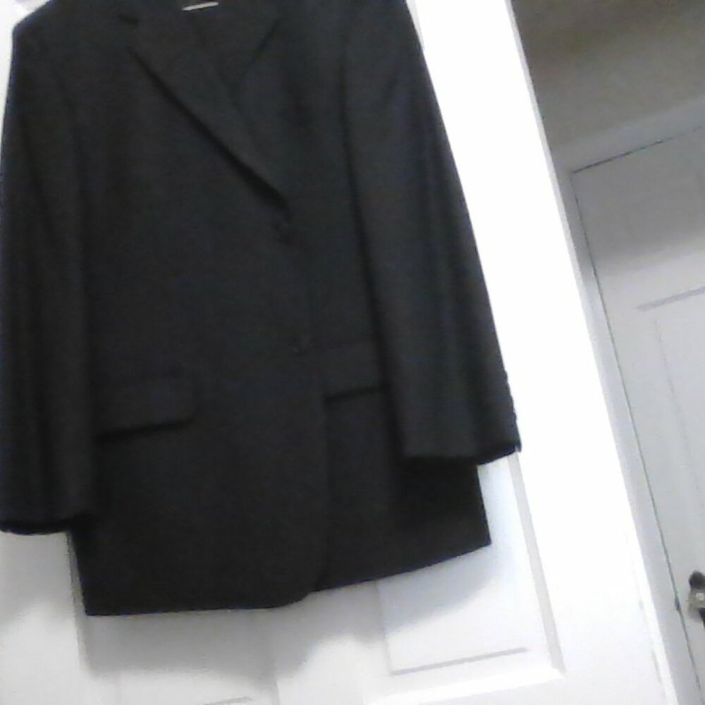 Jones New York Men's suit, 48 jacket, 38 pants. Charcoal with blue pinstripes